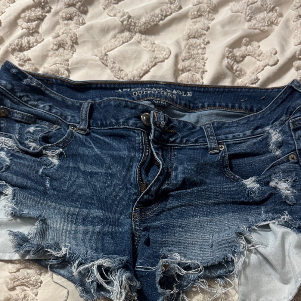 American Eagle Outfitters Distressed Blue Jean Shorts